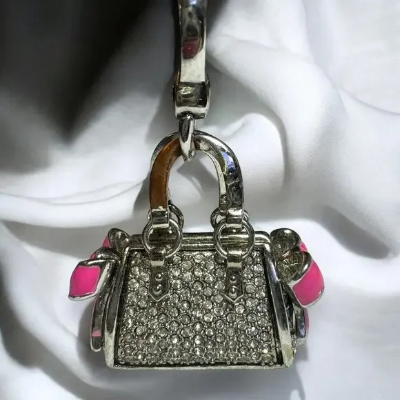 Juicy Couture Y2K Daydreamer Pave Rhinestone Purse Charm with Pink Bows - FAB - Picture 3 of 11